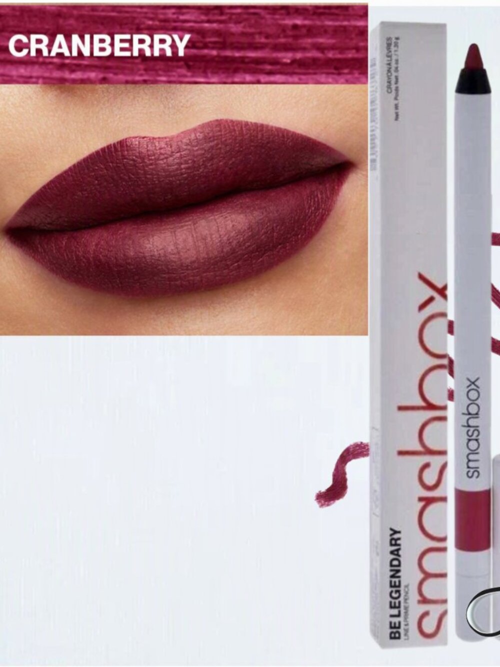 Smashbox Be Legendary Line & Prime Precise Lip Liner Pencil ~ Cranberry 1.2g NIB
